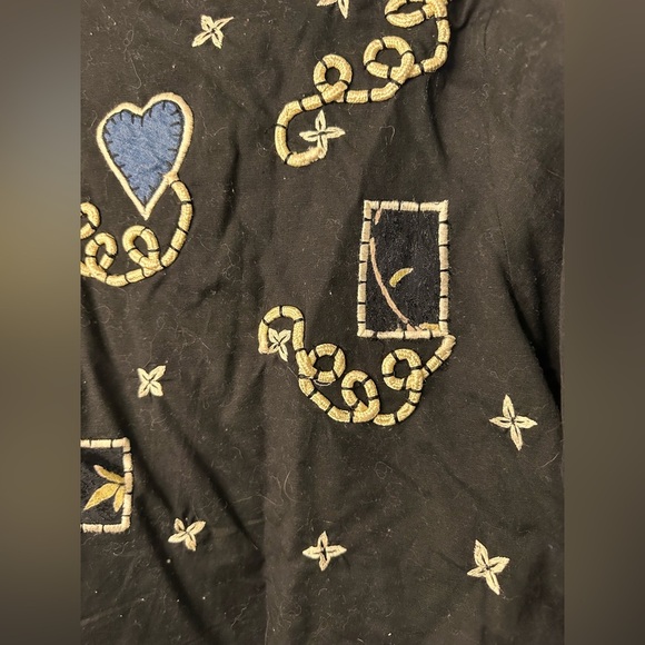 New Identity Black with Denim Patches Embroidery Jacket - Picture 4 of 8